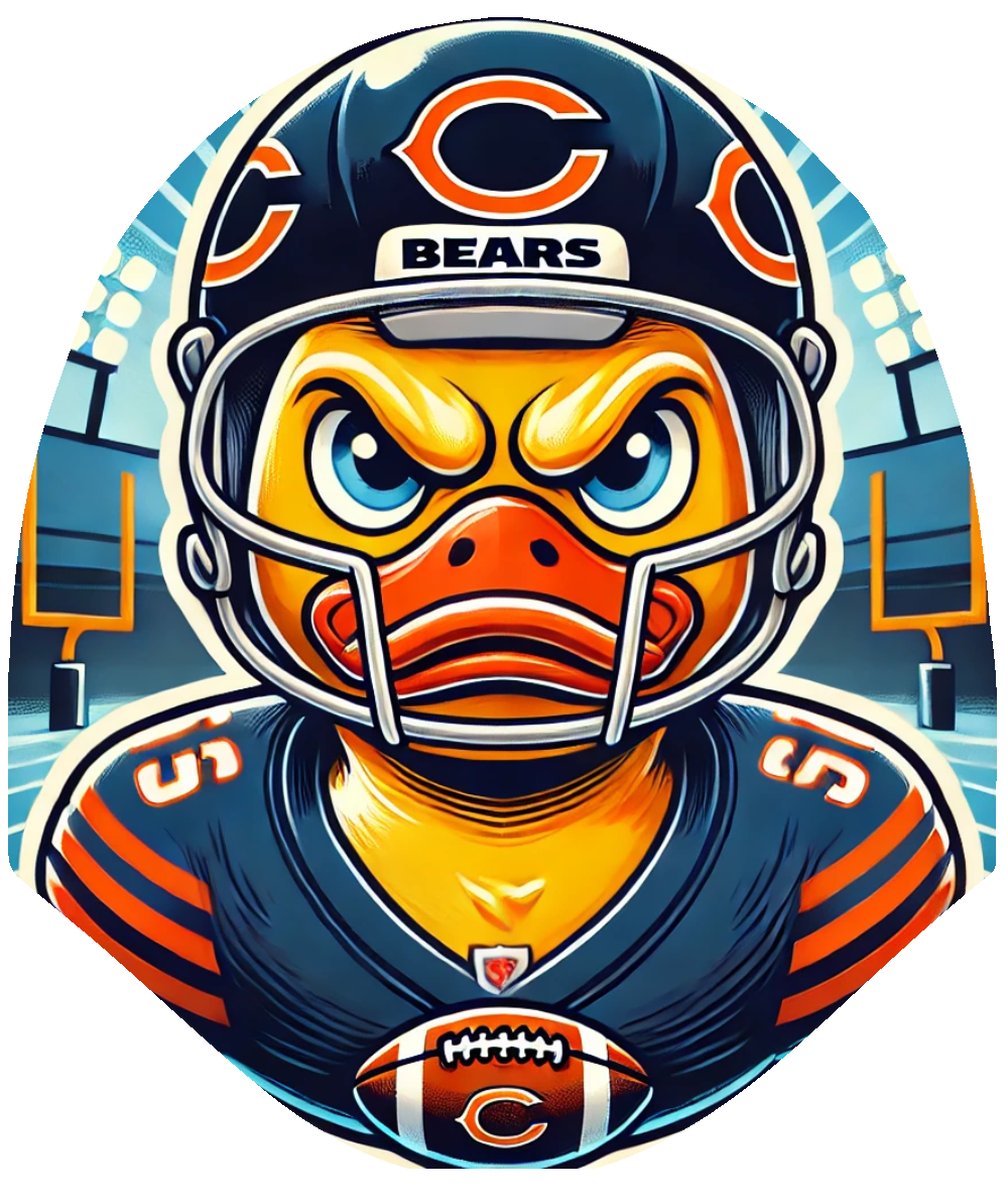 Duck Football - Bears Inspired Car Headrest Cover by HeadzRest