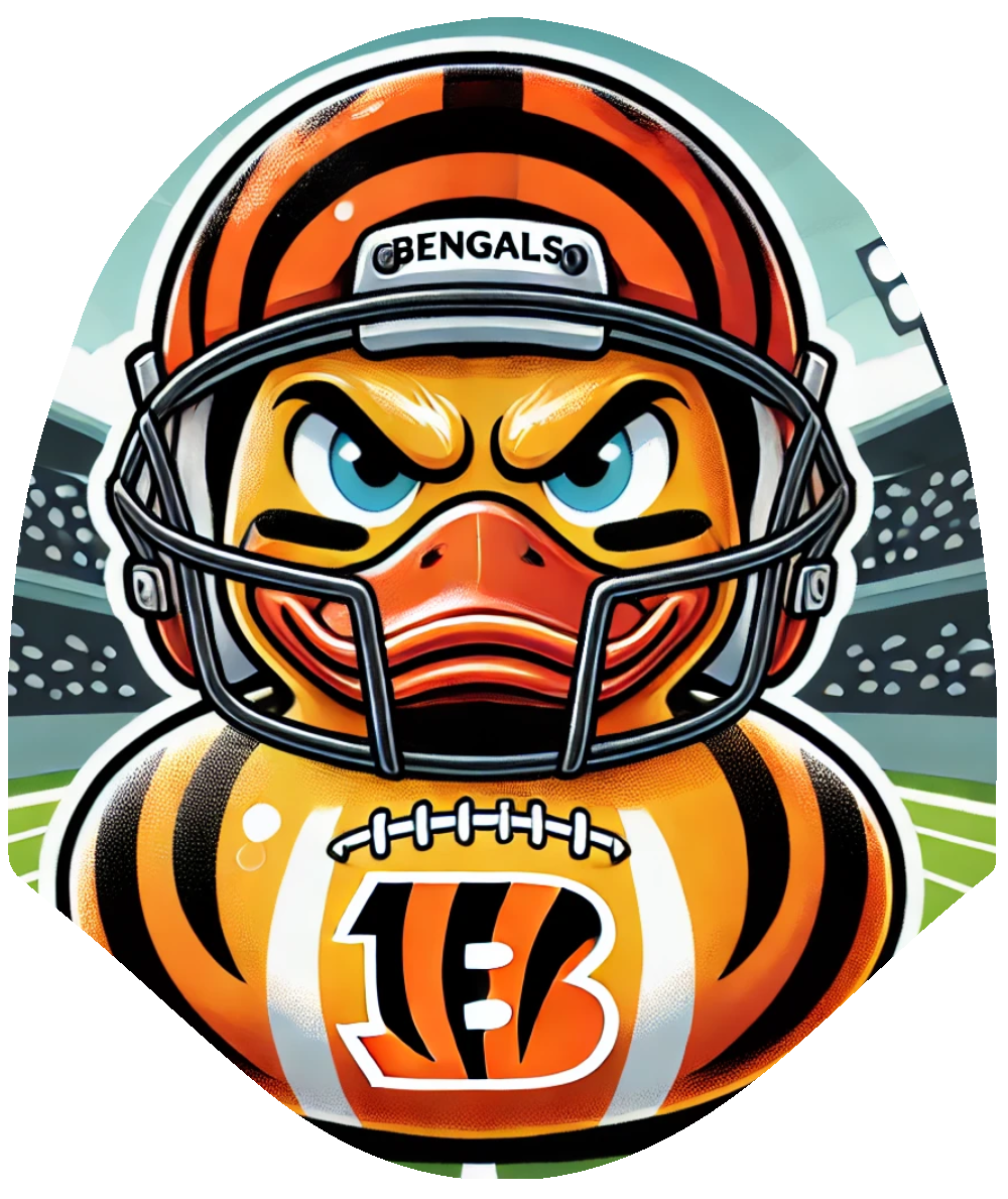 Duck Football - Bengals Inspired Car Headrest Cover by HeadzRest