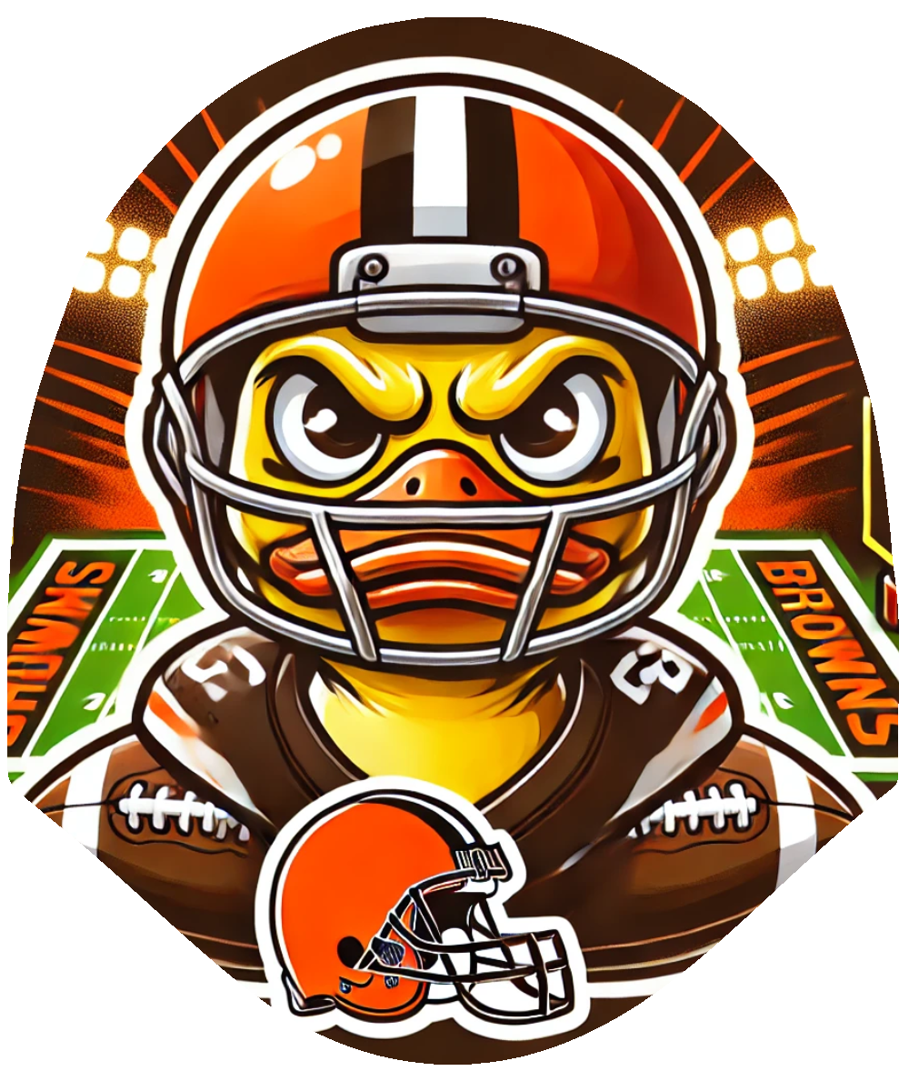 Duck Football - Browns Inspired Car Headrest Cover by HeadzRest