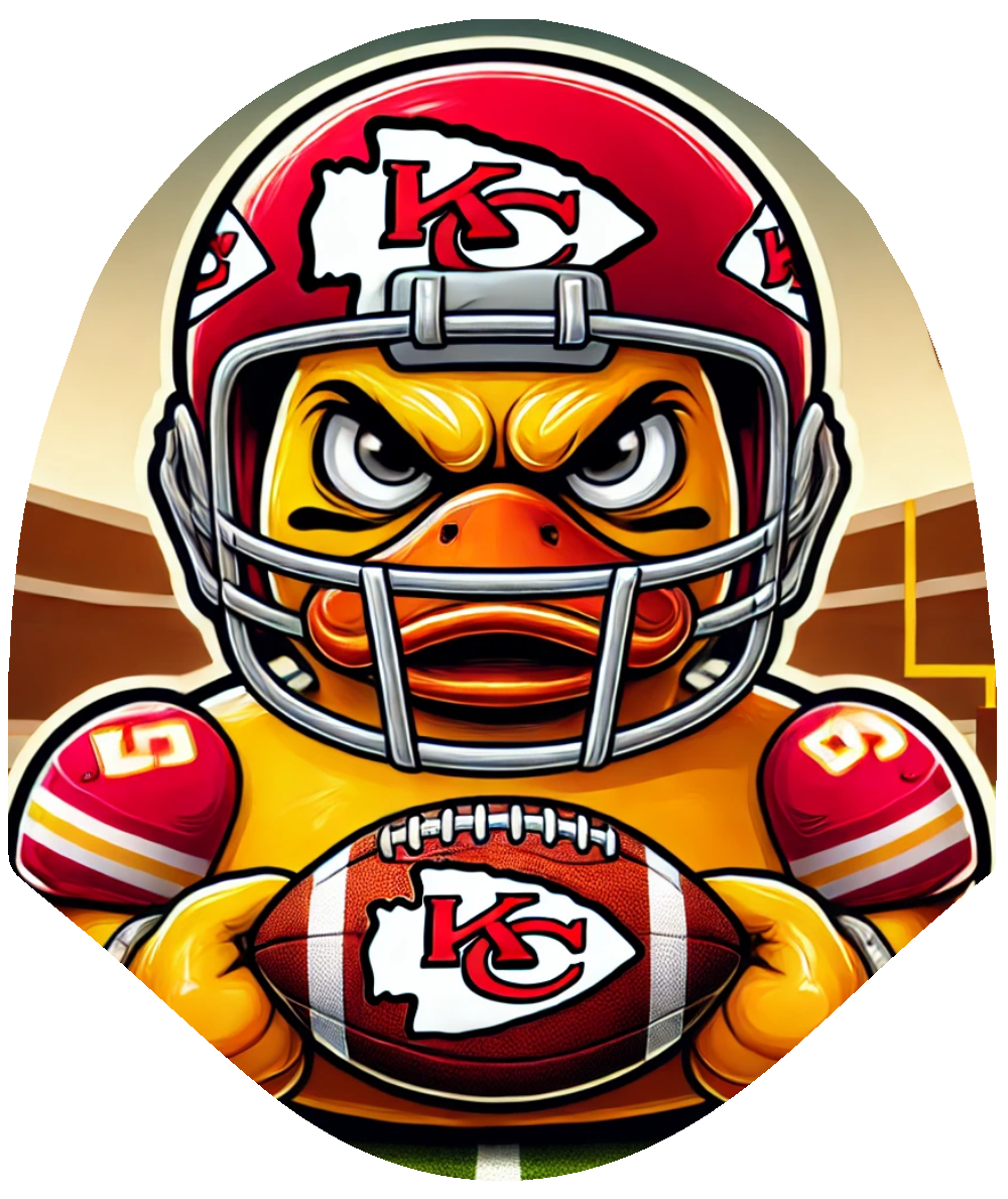 Duck Football - Chiefs Car Headrest Cover by HeadzRest