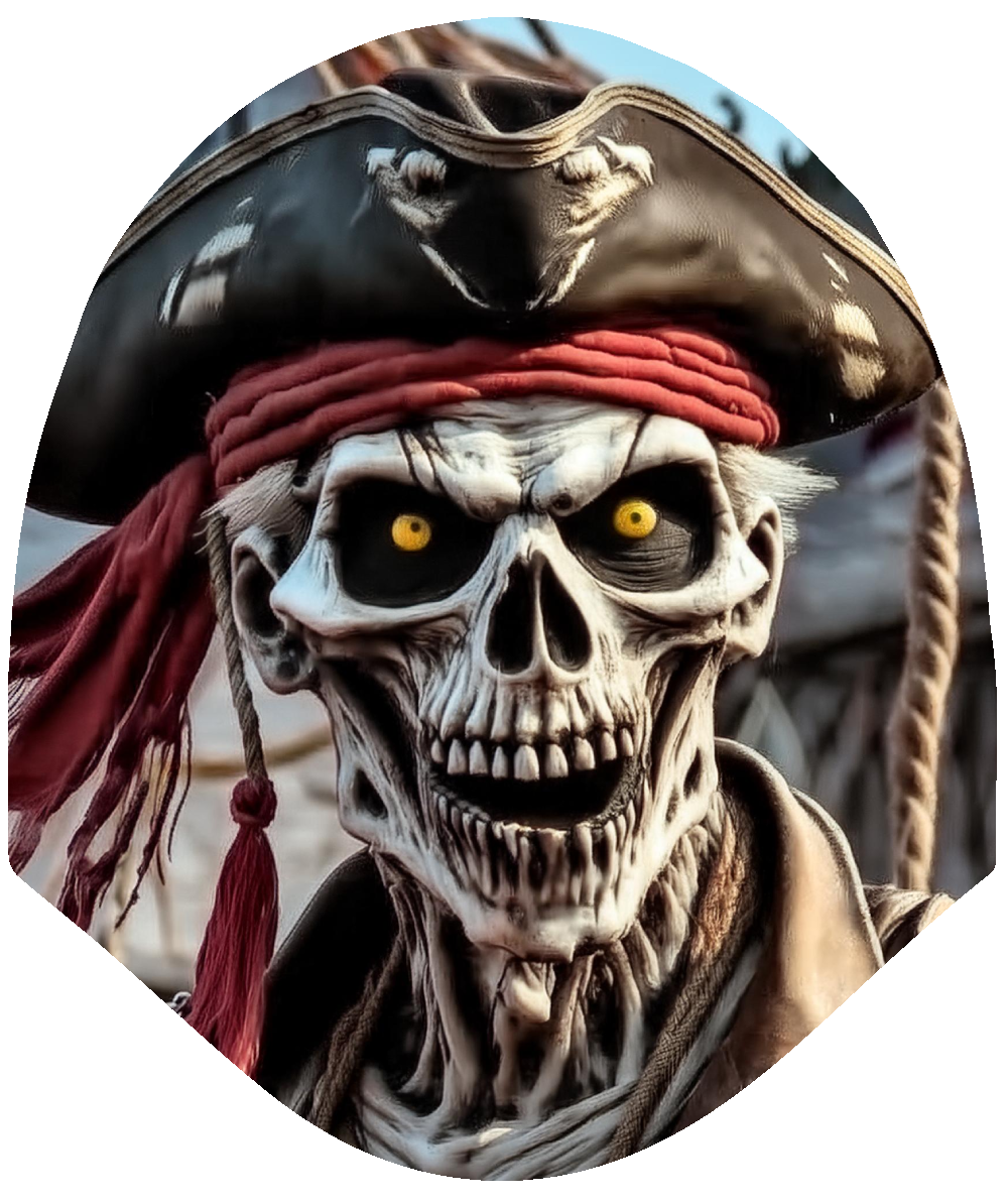 Halloween - Skeleton Pirate Car Headrest Cover by HeadzRest