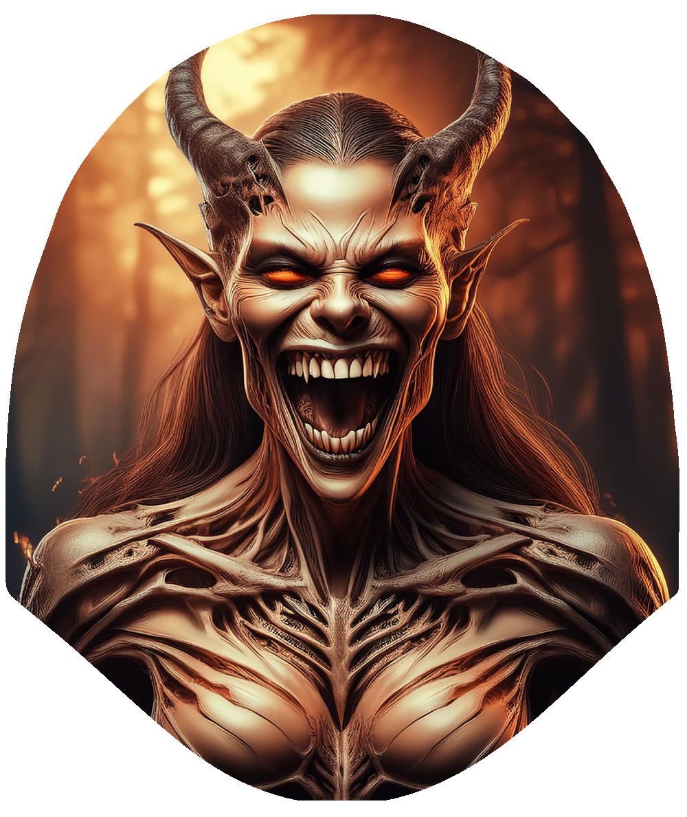 Halloween - Demonica Fiery Demon Car Headrest Cover by HeadzRest