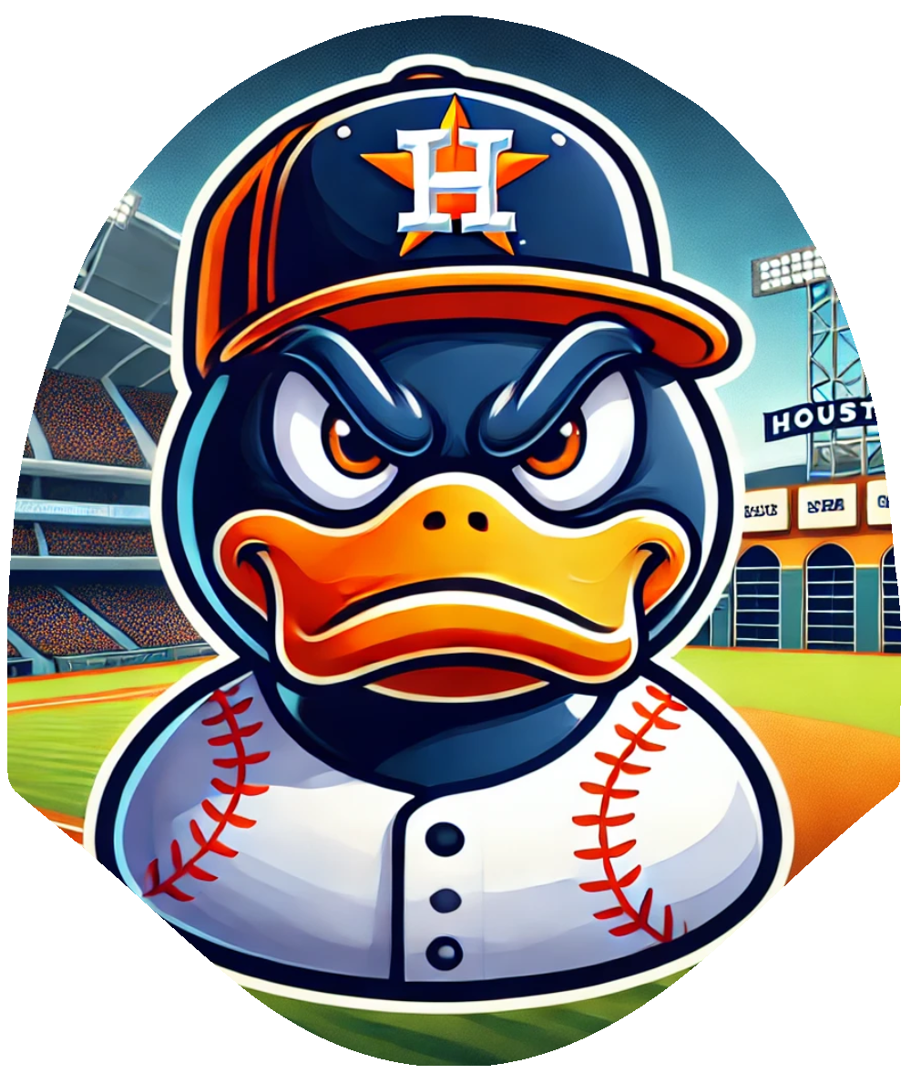 Duck Baseball - Astros Inspired Car Headrest Cover by HeadzRest