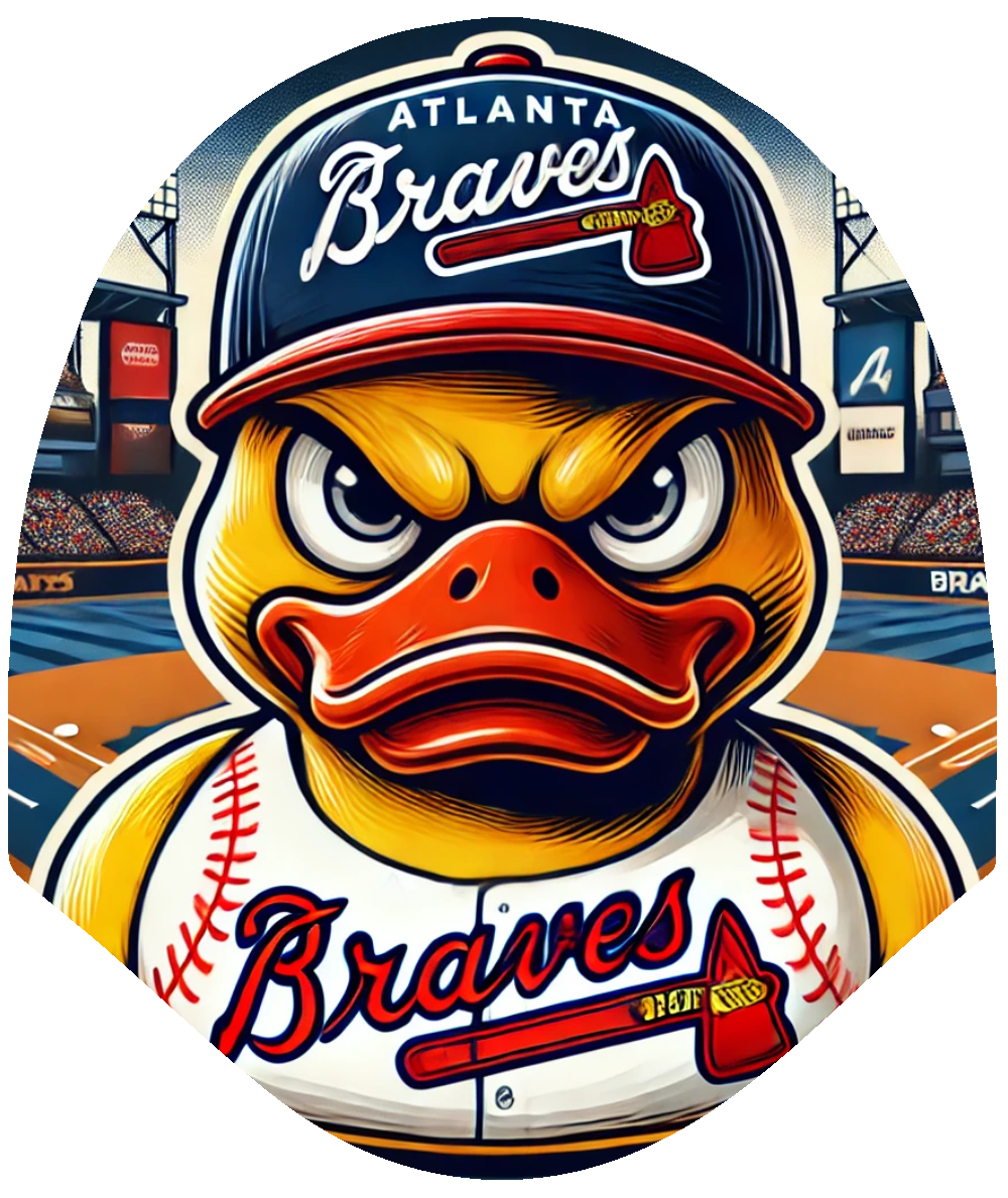 Duck Baseball - Braves Inspired Car Headrest Cover by HeadzRest