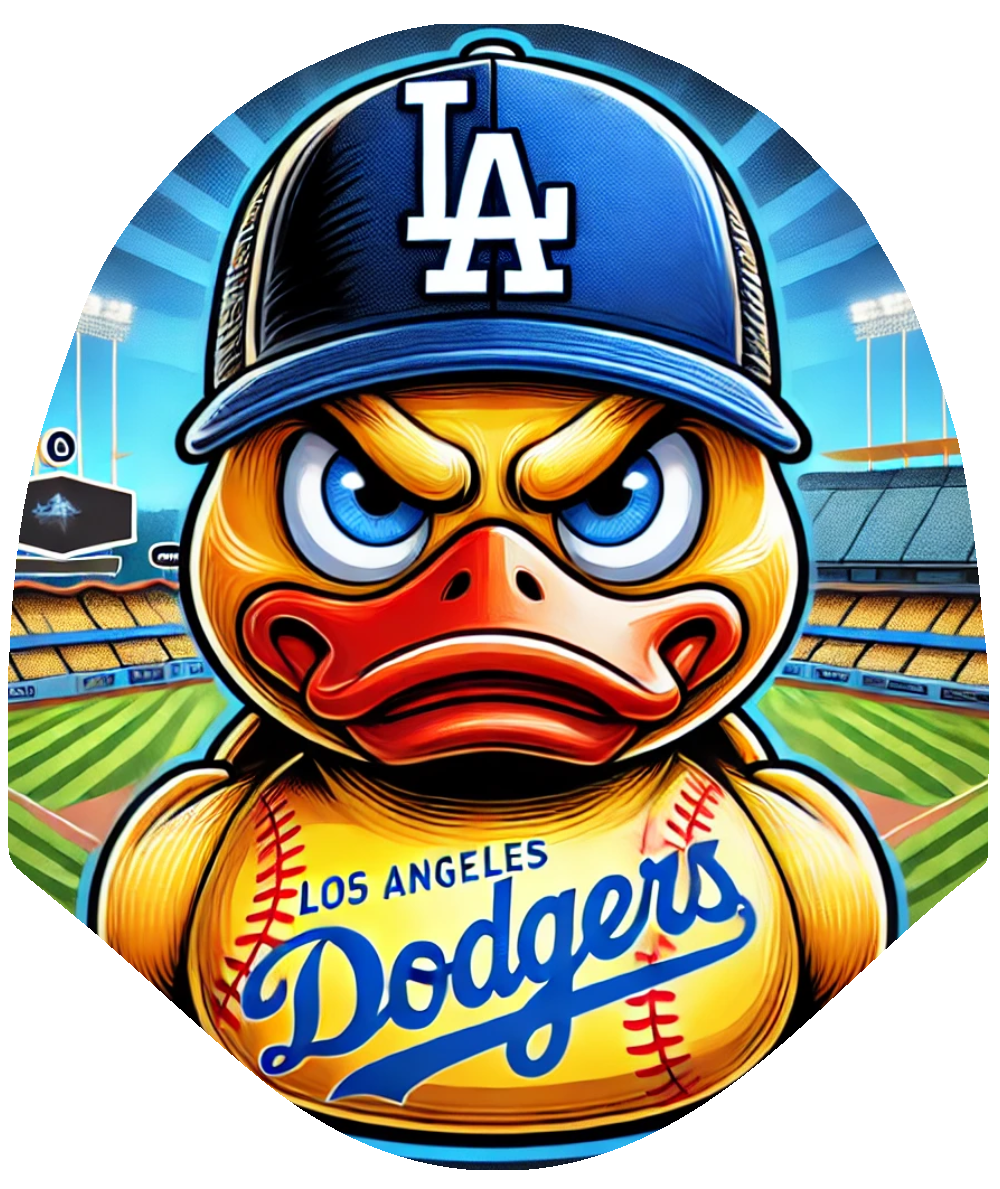 Duck Baseball - Dodgers Inspired Car Headrest Cover by HeadzRest