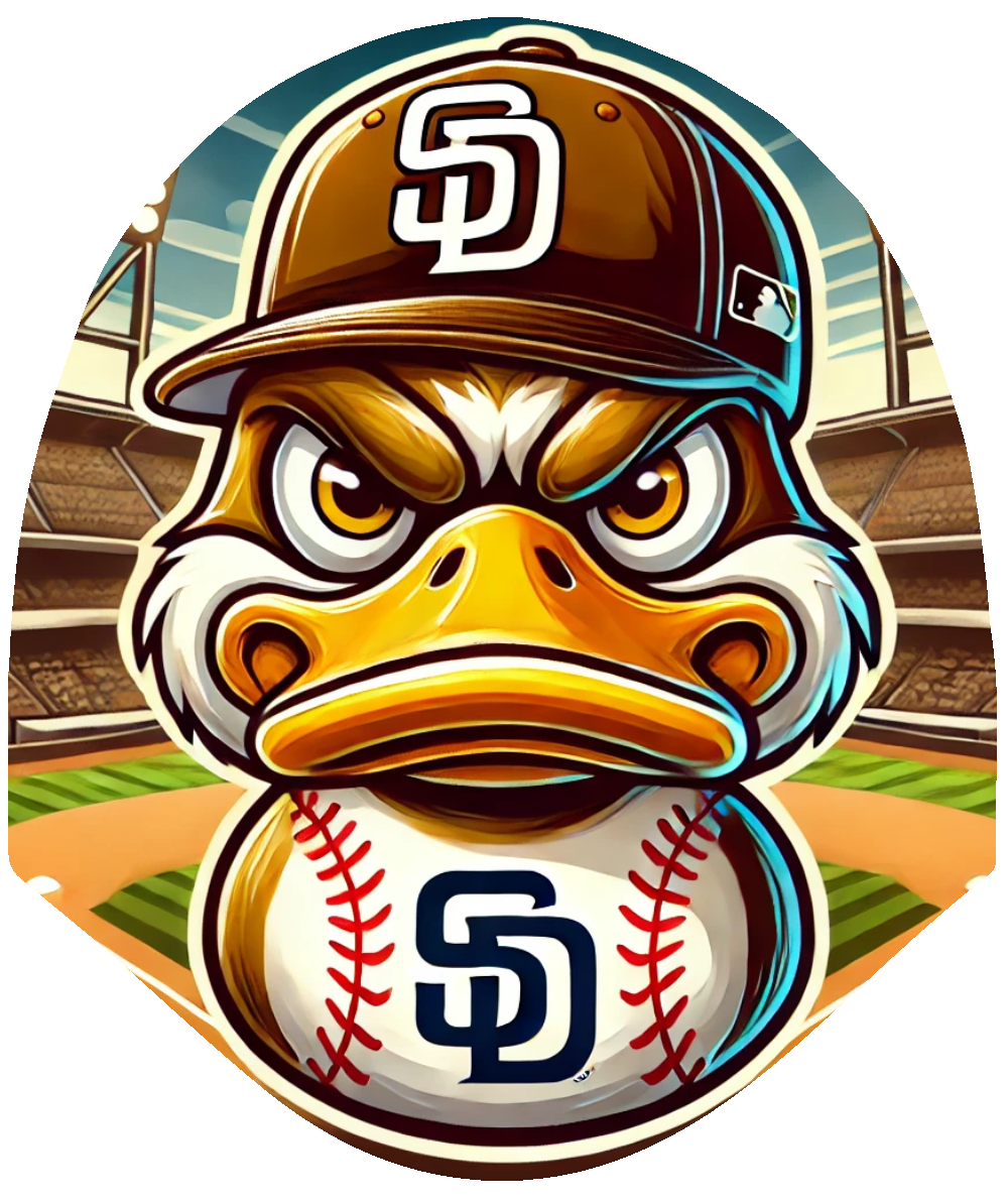 Duck Baseball - Padres Inspired Car Headrest Cover by HeadzRest