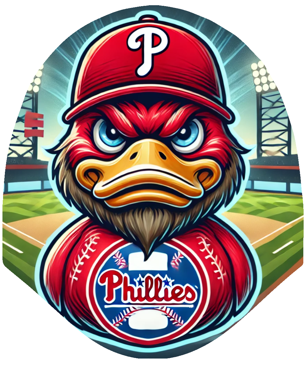 Duck Baseball - Phillies Inspired Car Headrest Cover by HeadzRest