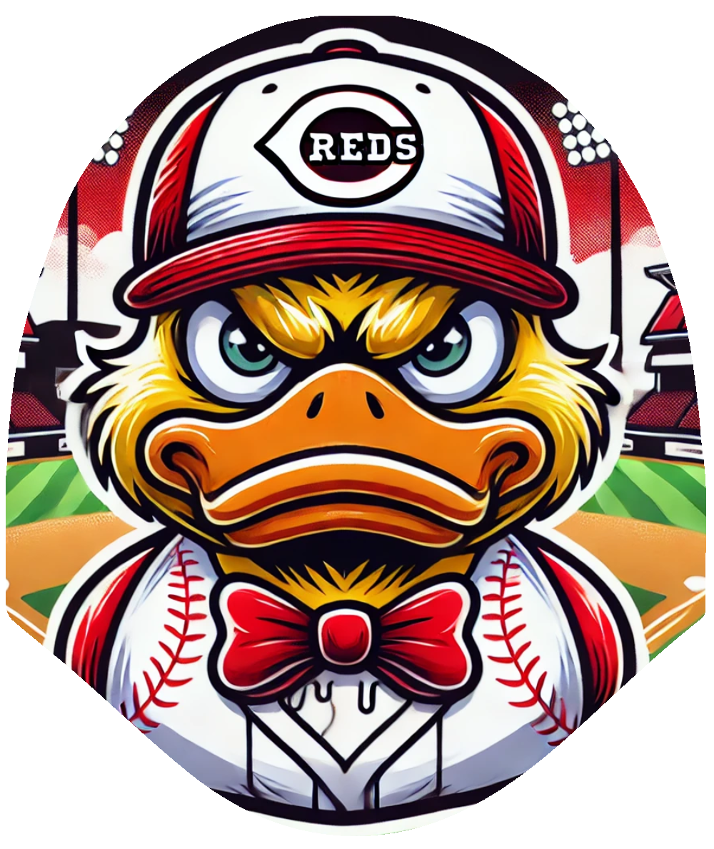 Duck Baseball - Reds Inspired Car Headrest Cover by HeadzRest