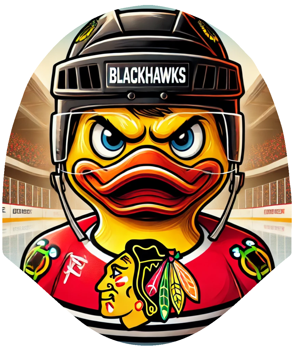 Duck Hockey - Blackhawks Car Headrest Cover by HeadzRest