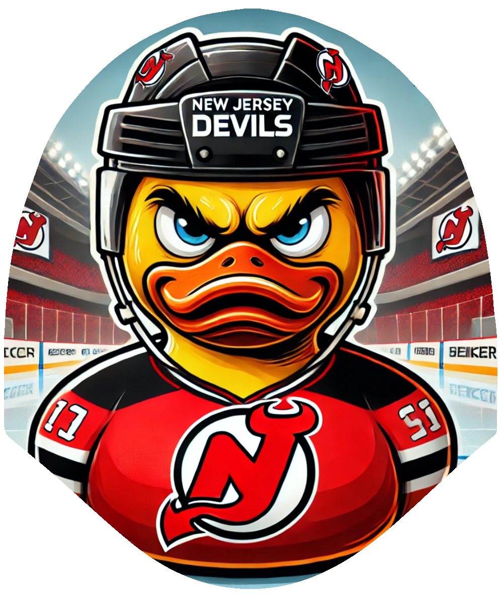 Duck Hockey - Devils Car Headrest Cover by HeadzRest
