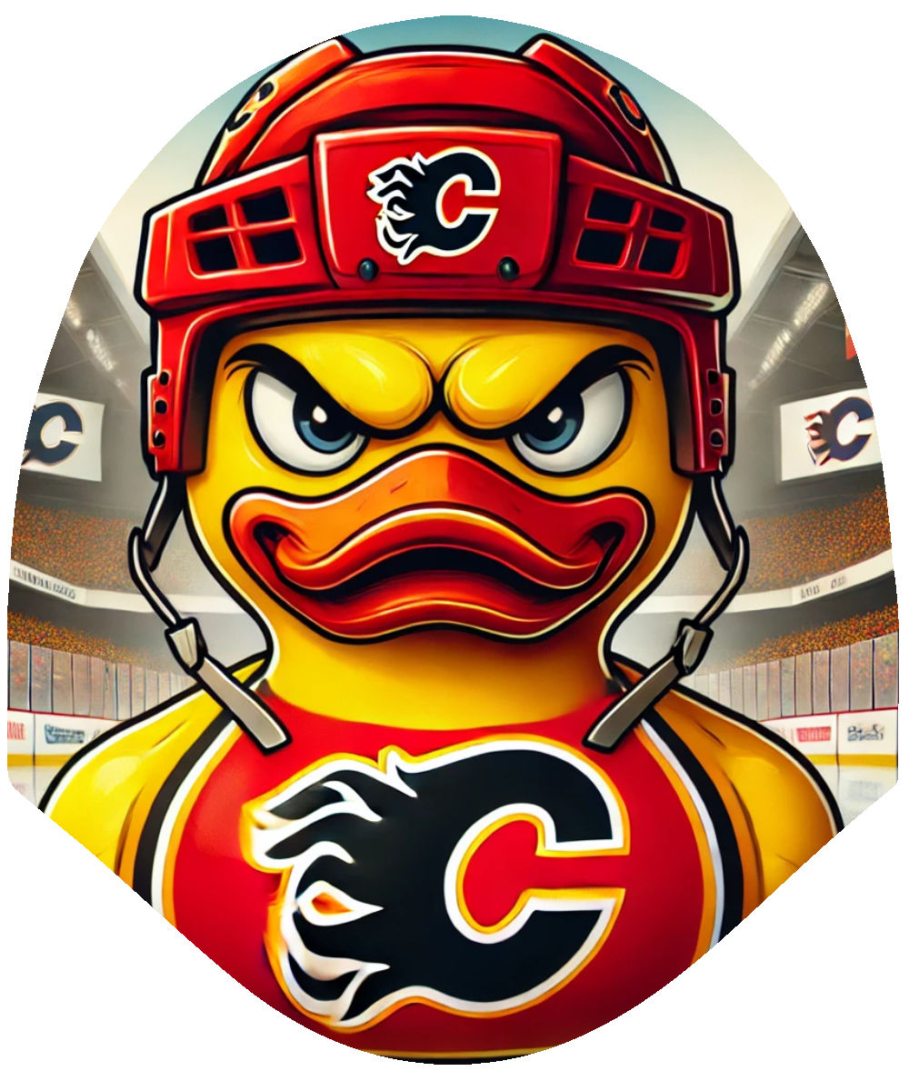 Duck Hockey - Flames Car Headrest Cover by HeadzRest