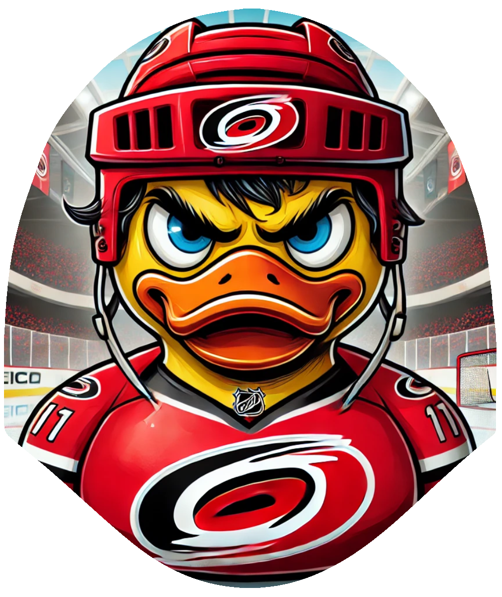 Duck Hockey - Hurricanes Car Headrest Cover by HeadzRest
