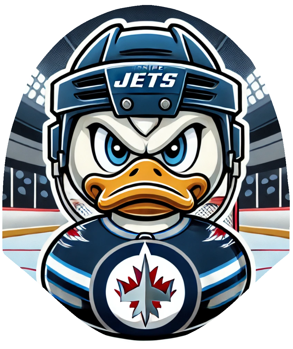 Duck Hockey - Jets Car Headrest Cover by HeadzRest