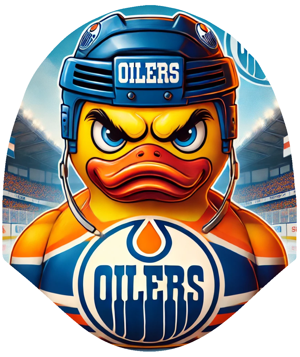 Duck Hockey - Oilers Car Headrest Cover by HeadzRest