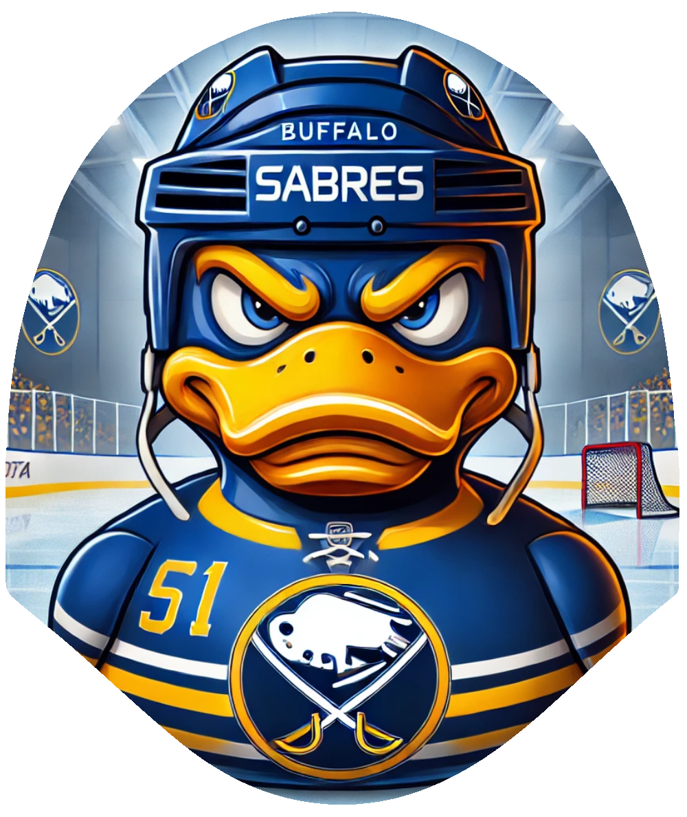 Duck Hockey - Sabres Car Headrest Cover by HeadzRest