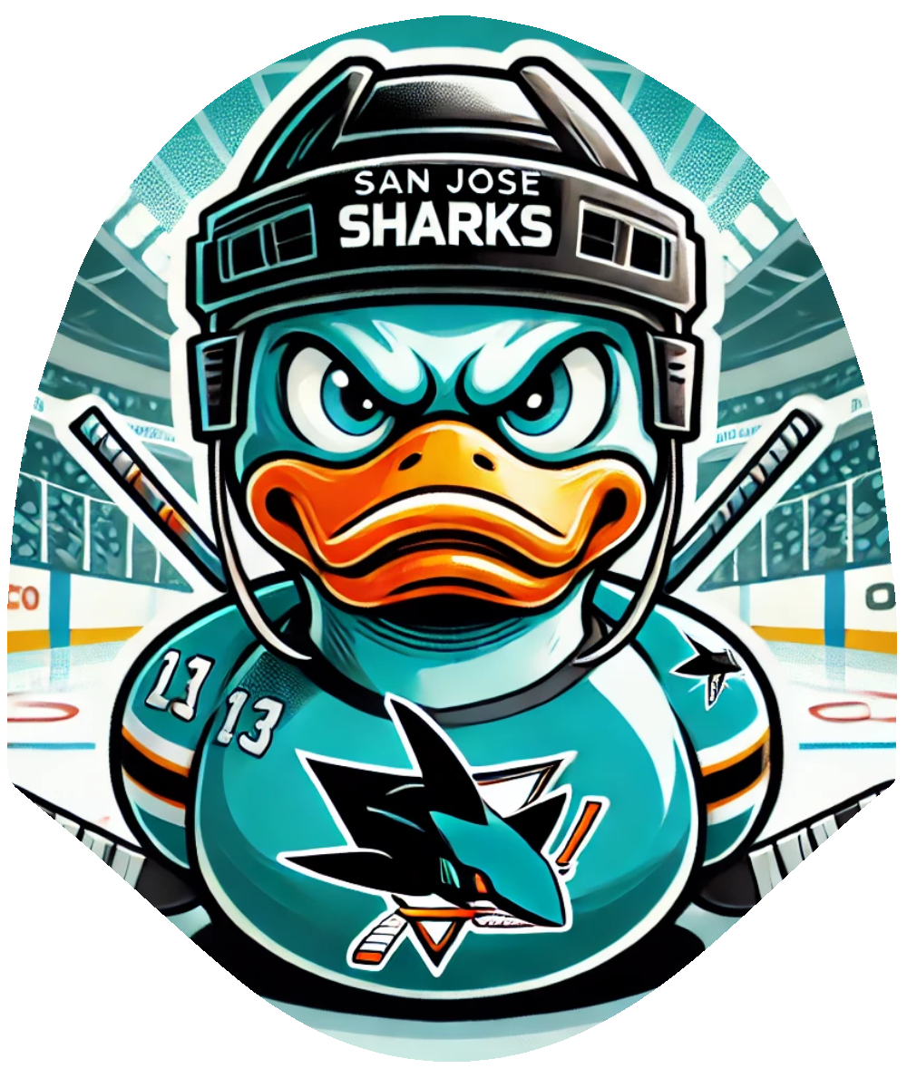 Duck Hockey - Sharks Car Headrest Cover by HeadzRest