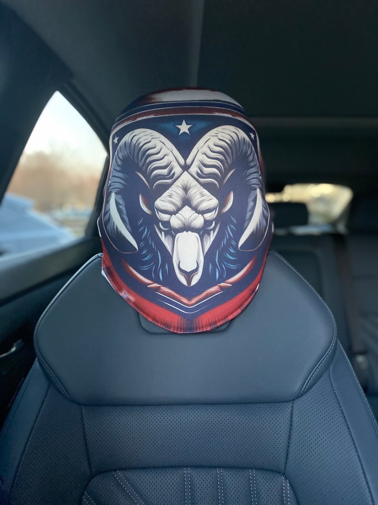 Patriotic Ram – American Pride Car Headrest Cover by HeadzRest
