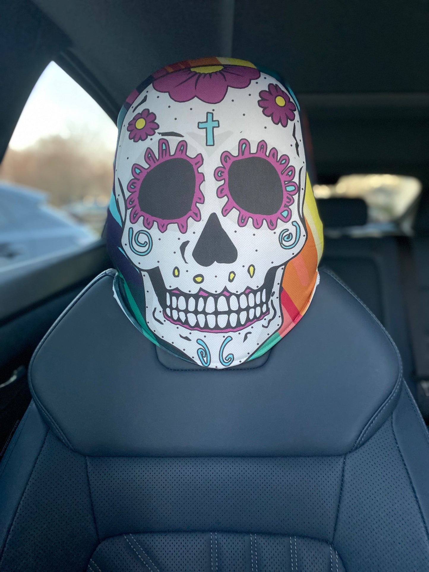 Sugar Skull – Día de los Muertos Car Headrest Cover by HeadzRest