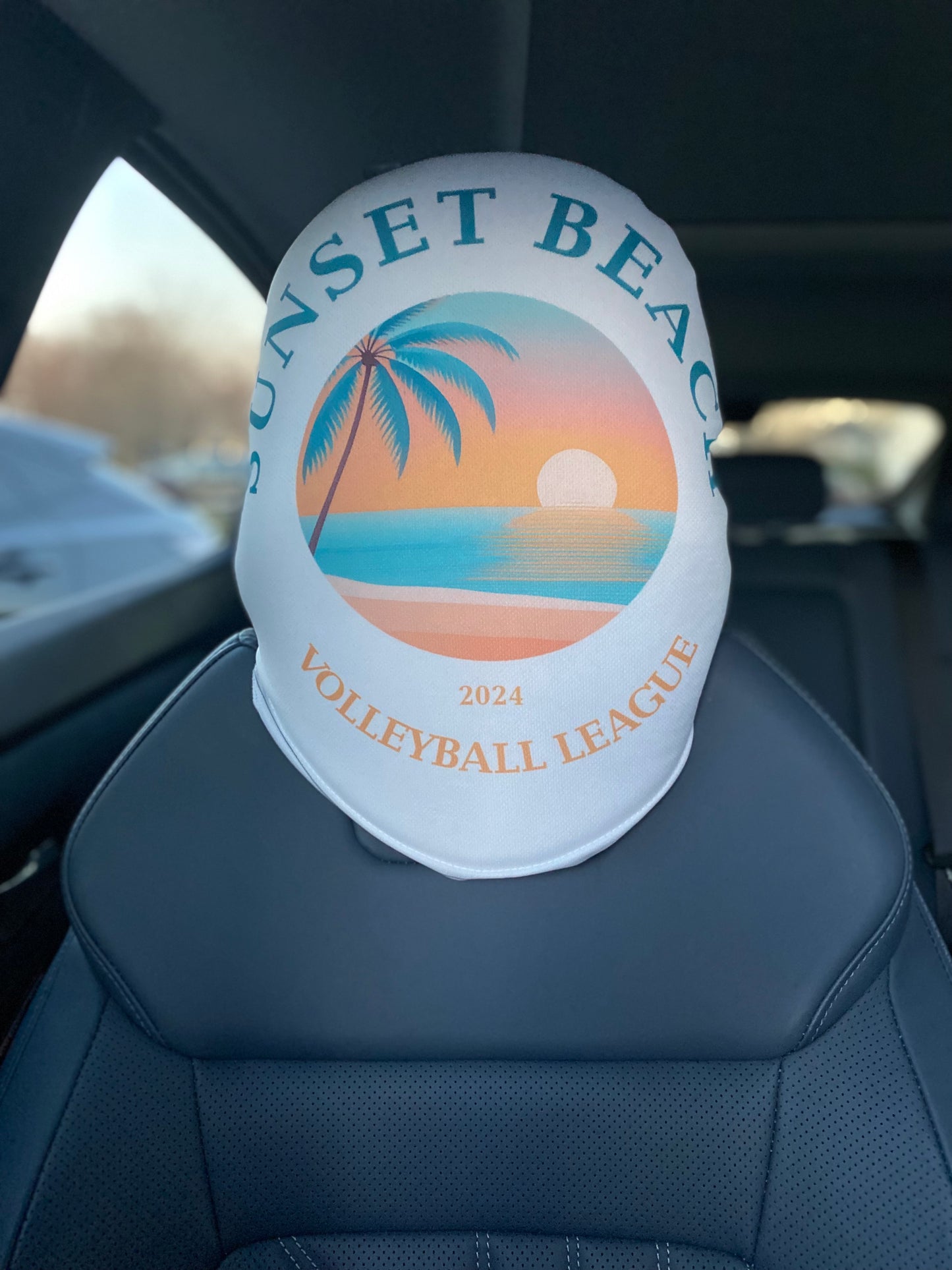 Sunset Beach – Volleyball League Car Headrest Cover by HeadzRest