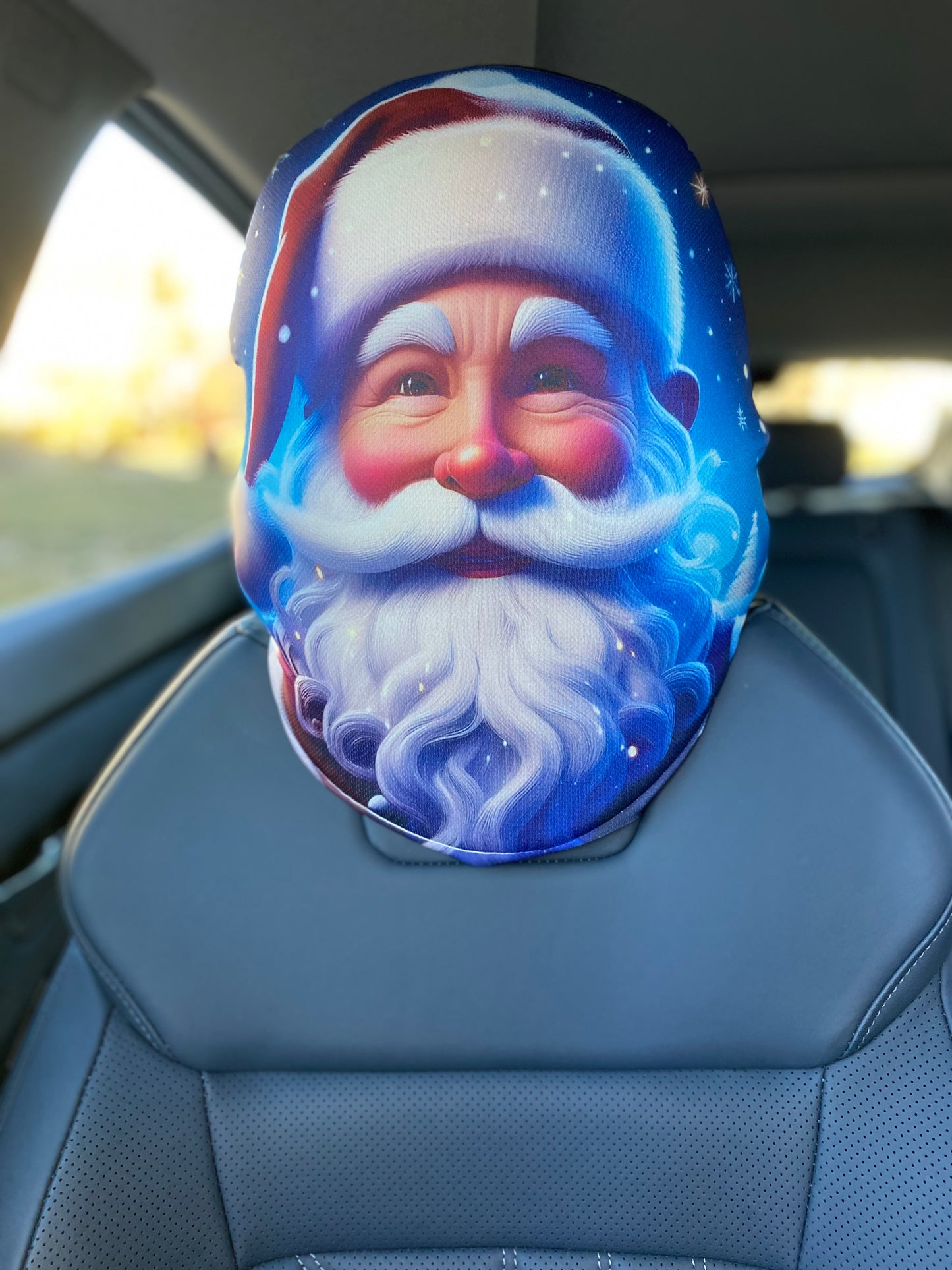 Jolly Santa – Christmas Car Headrest Cover by HeadzRest