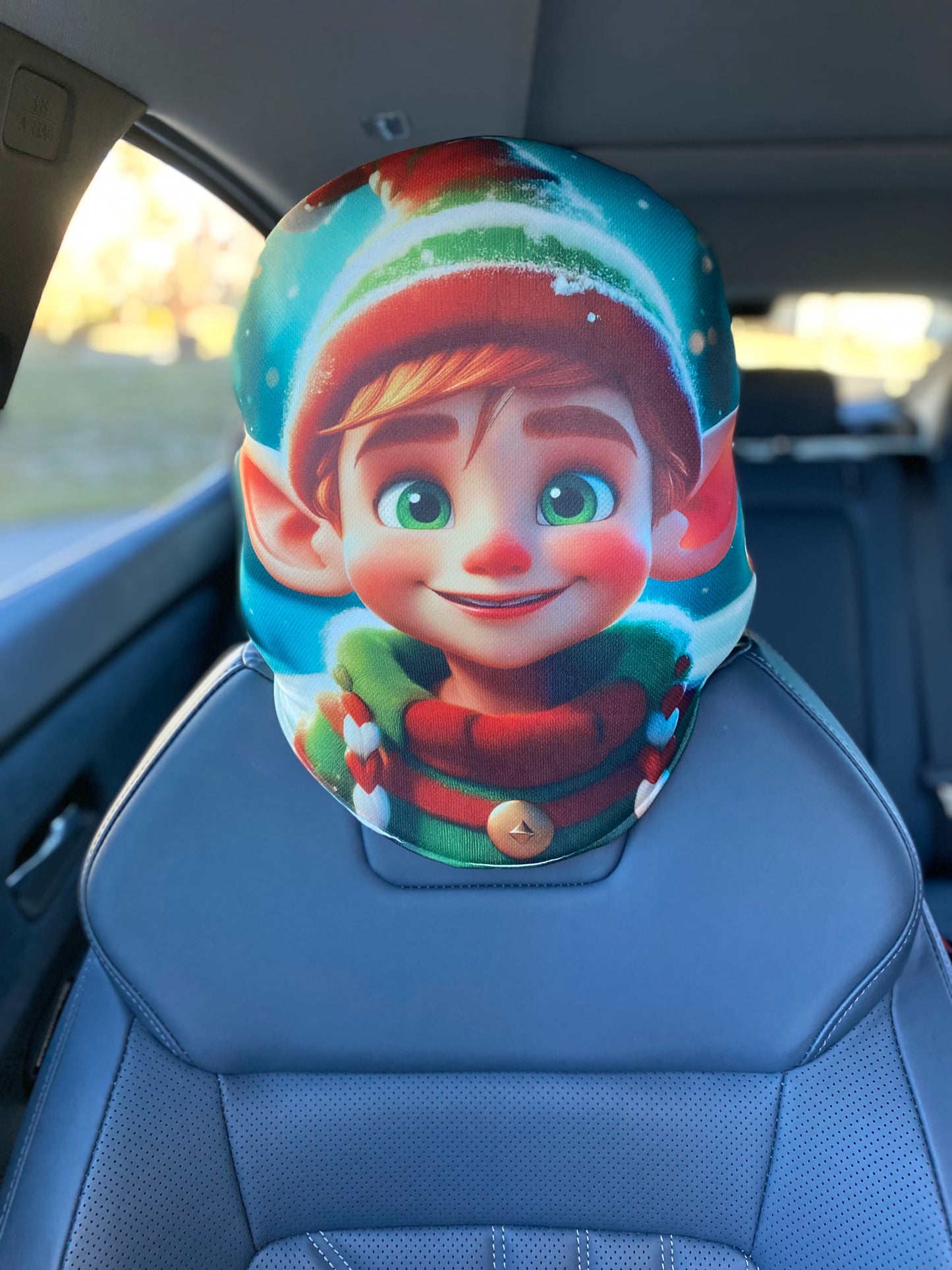 Elf (Ginger) – Holiday Helper Car Headrest Cover by HeadzRest
