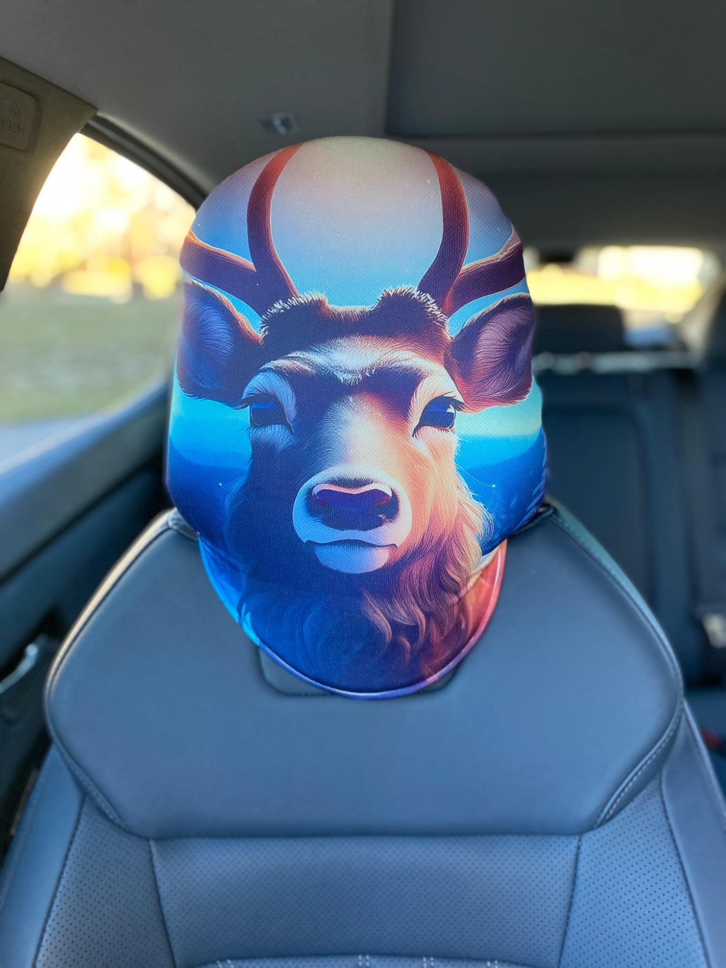 Reindeer – Holiday Car Headrest Cover by HeadzRest