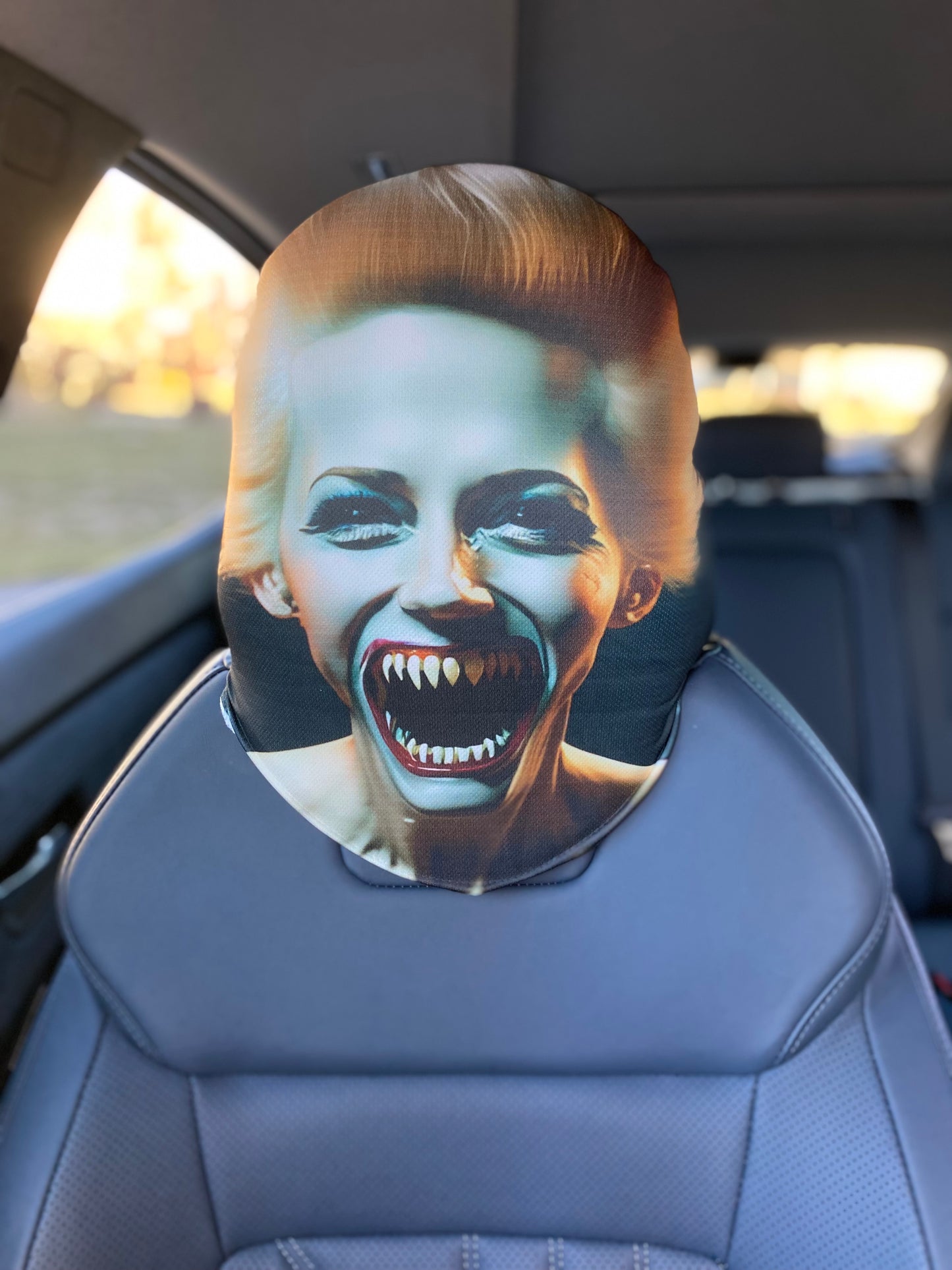 Vamp Queen – Horror Scream Car Headrest Cover by HeadzRest