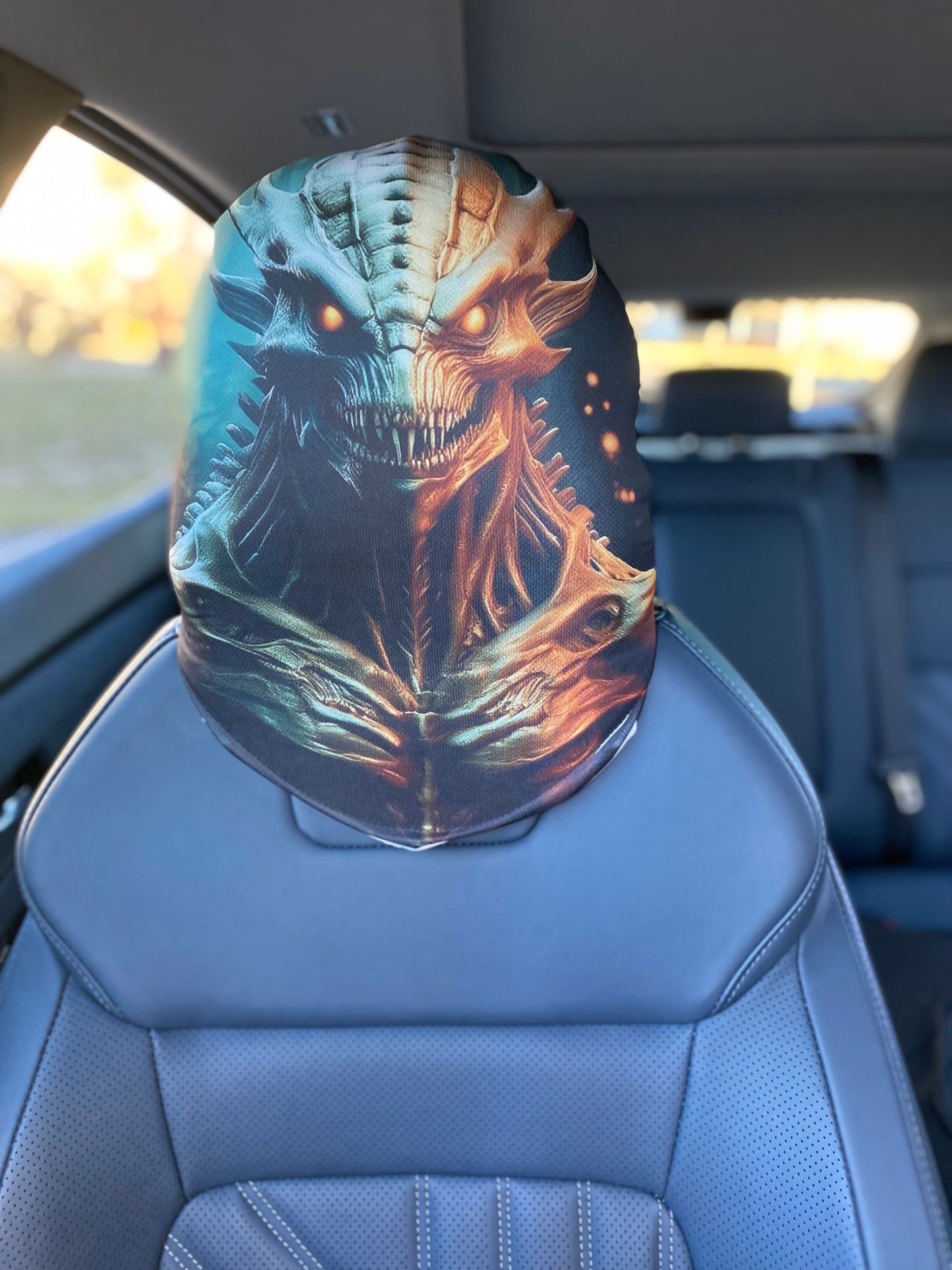 Halloween - Alien Warlord – Cosmic Beast Car Headrest Cover by HeadzRest