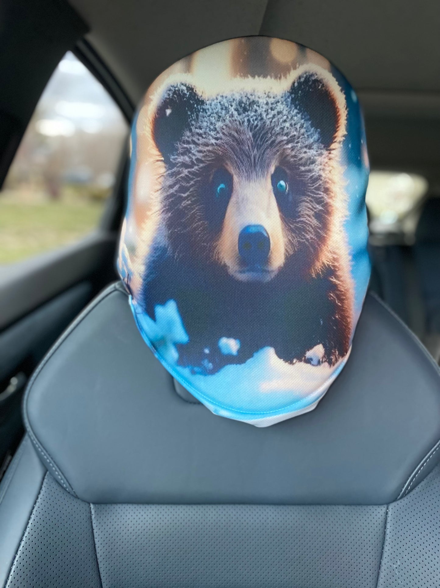 Nature - Brown Bear Car Headrest Cover by HeadzRest
