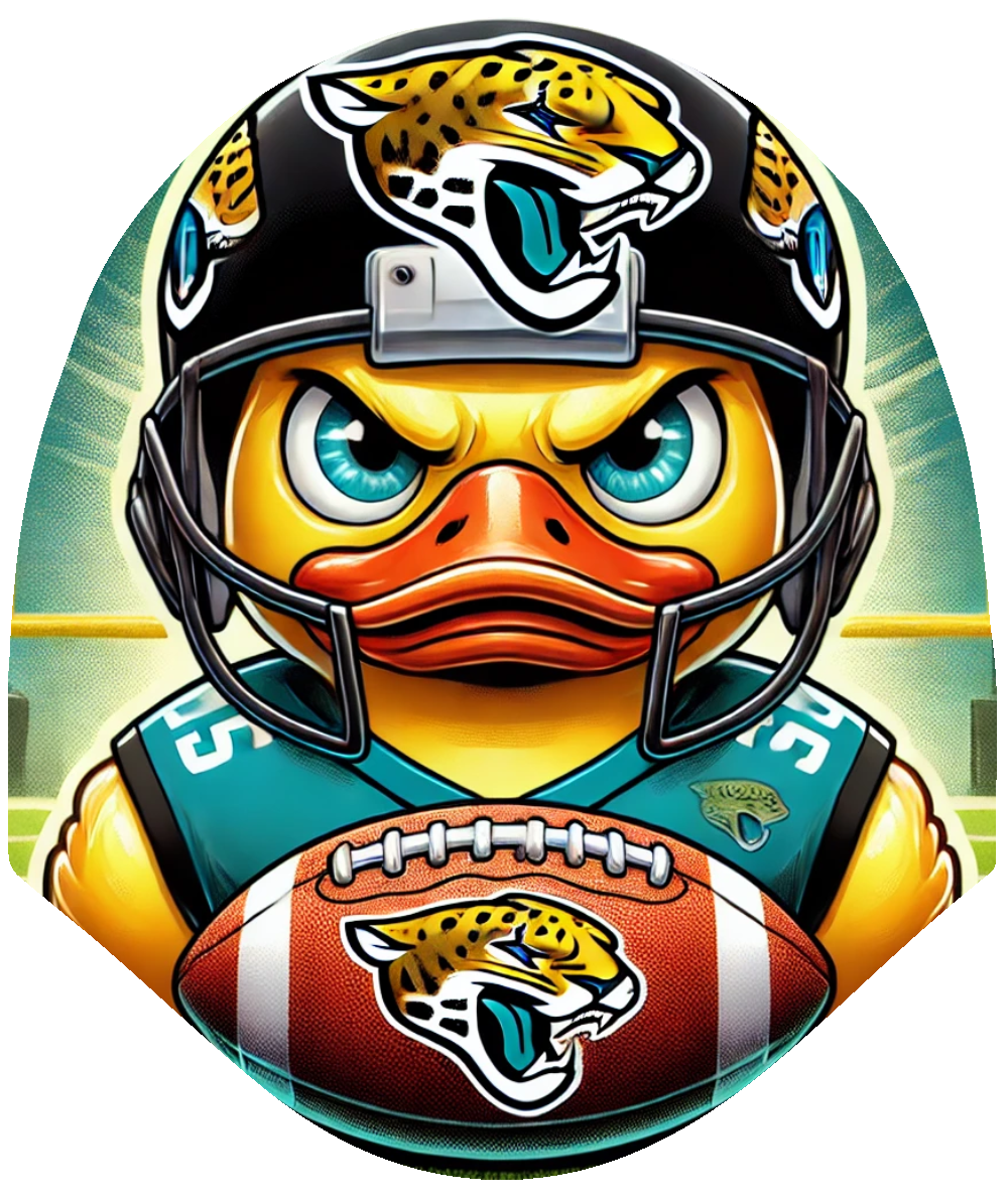 Duck Football - Jaguars Car Headrest Cover by HeadzRest