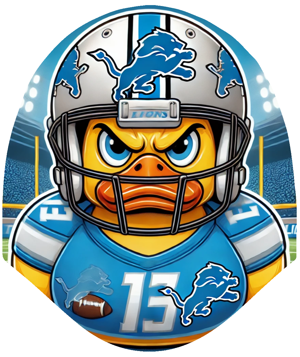 Duck Football - Lions Car Headrest Cover by HeadzRest