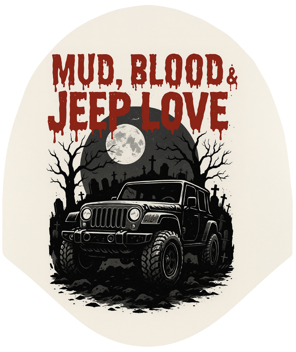 Mud, Blood & Jeep Love Car Headrest Cover by HeadzRest