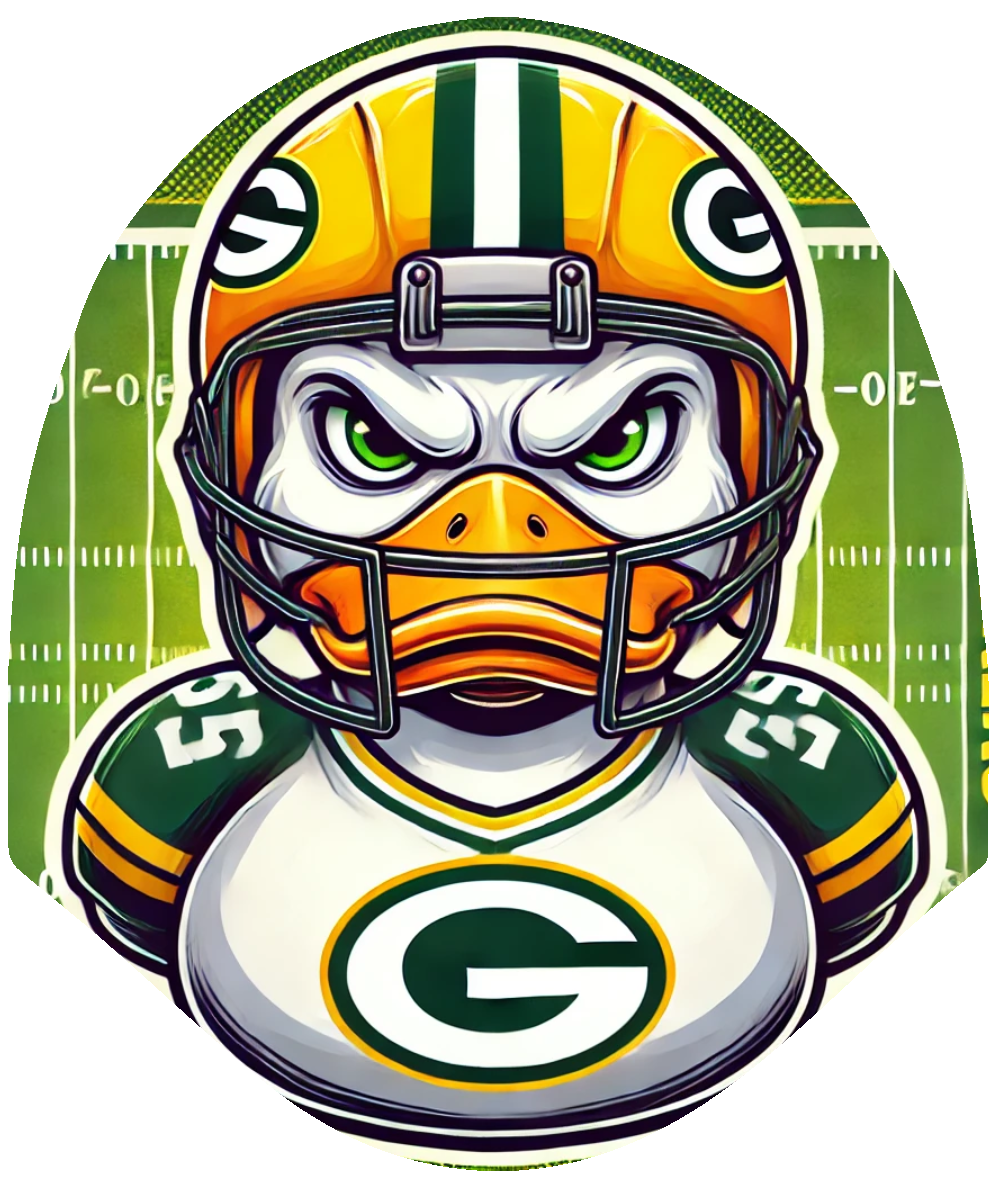 Duck Football - Packers Car Headrest Cover by HeadzRest
