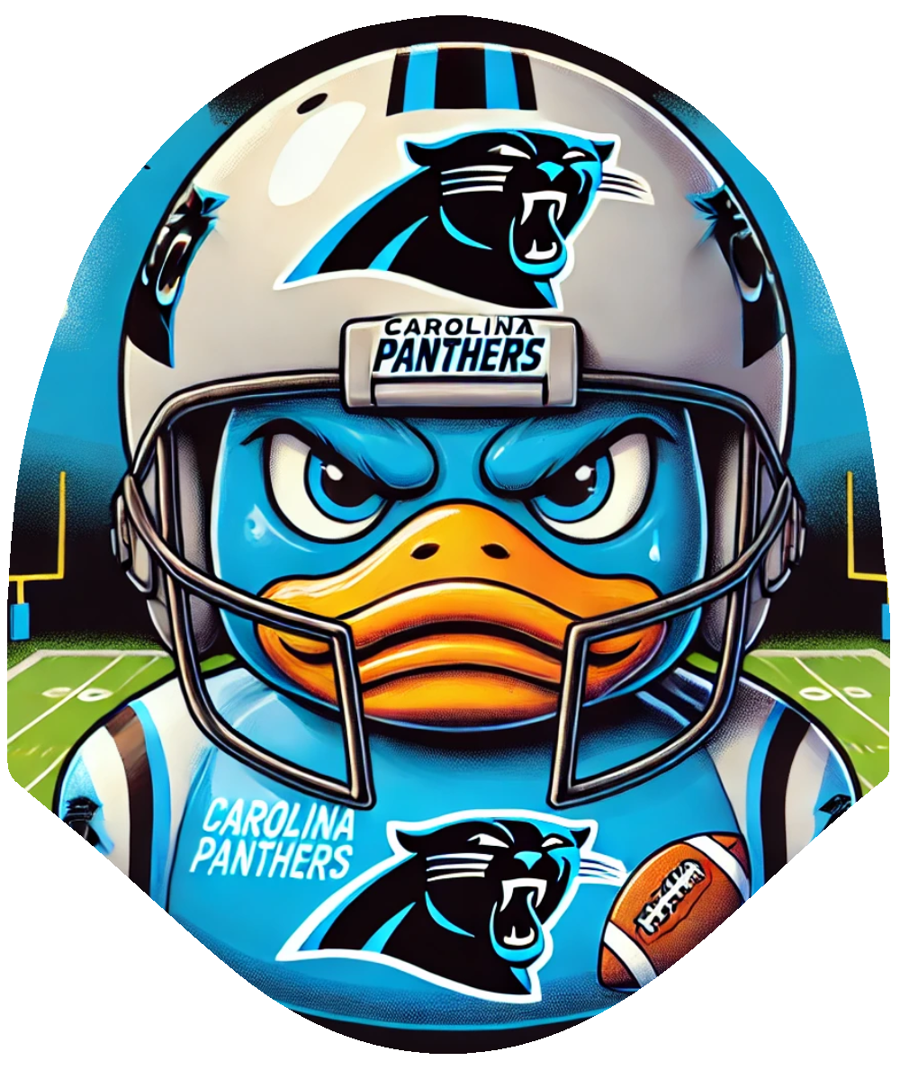 Duck Football - Panthers Car Headrest Cover by HeadzRest