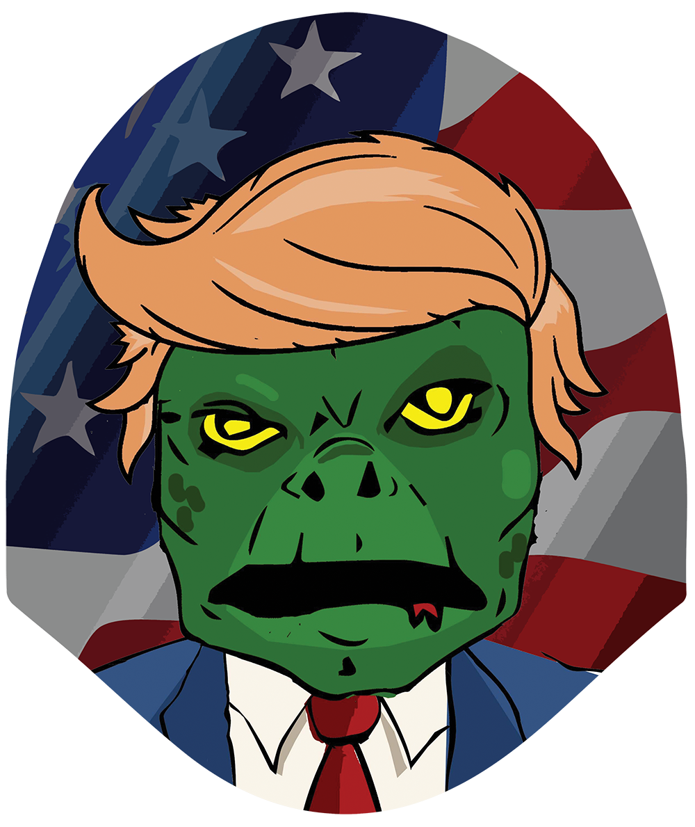 Parody - Alien Commander – Reptilian Political Headrest Cover by HeadzRest