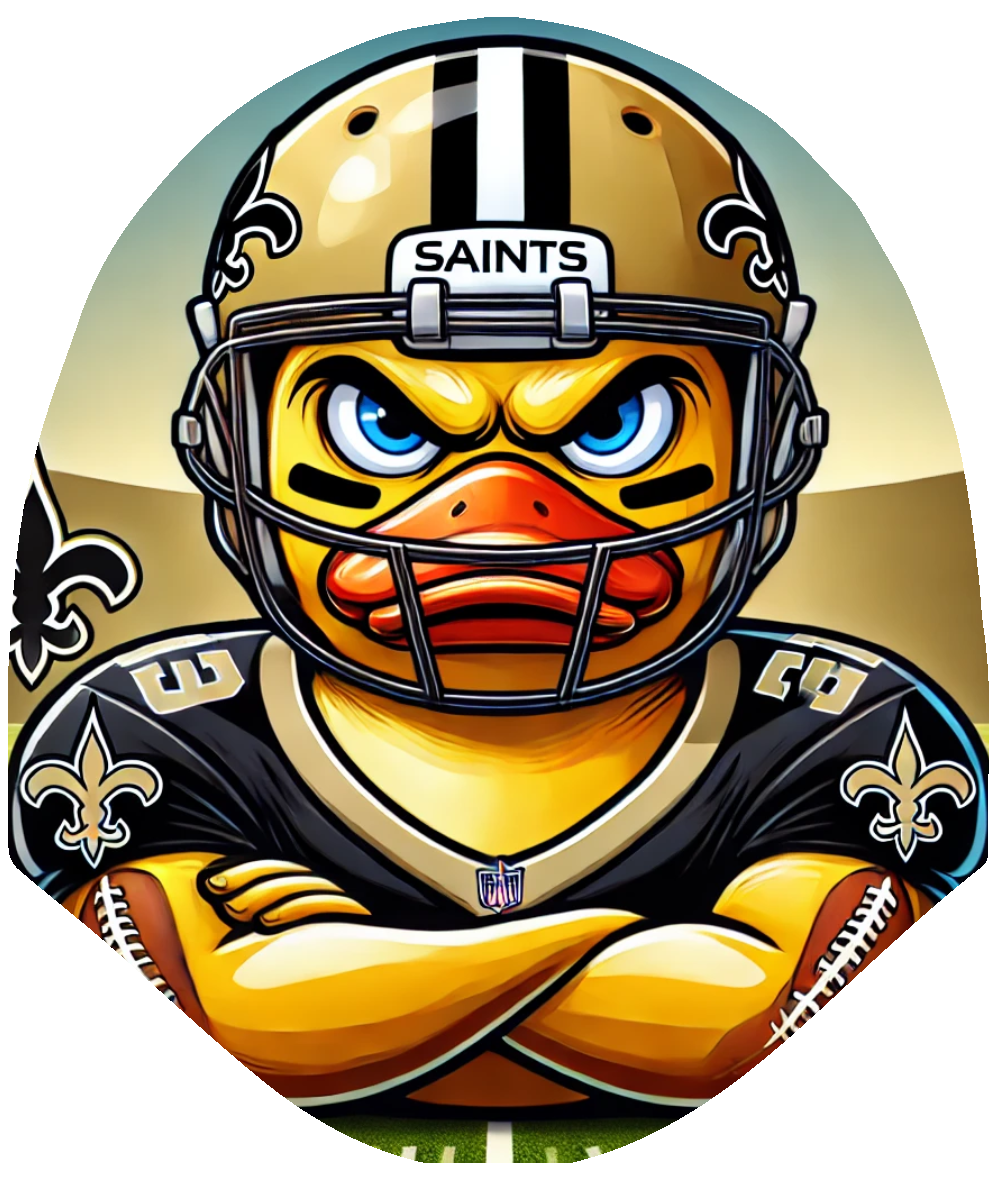 Duck Football - Saints Car Headrest Cover by HeadzRest