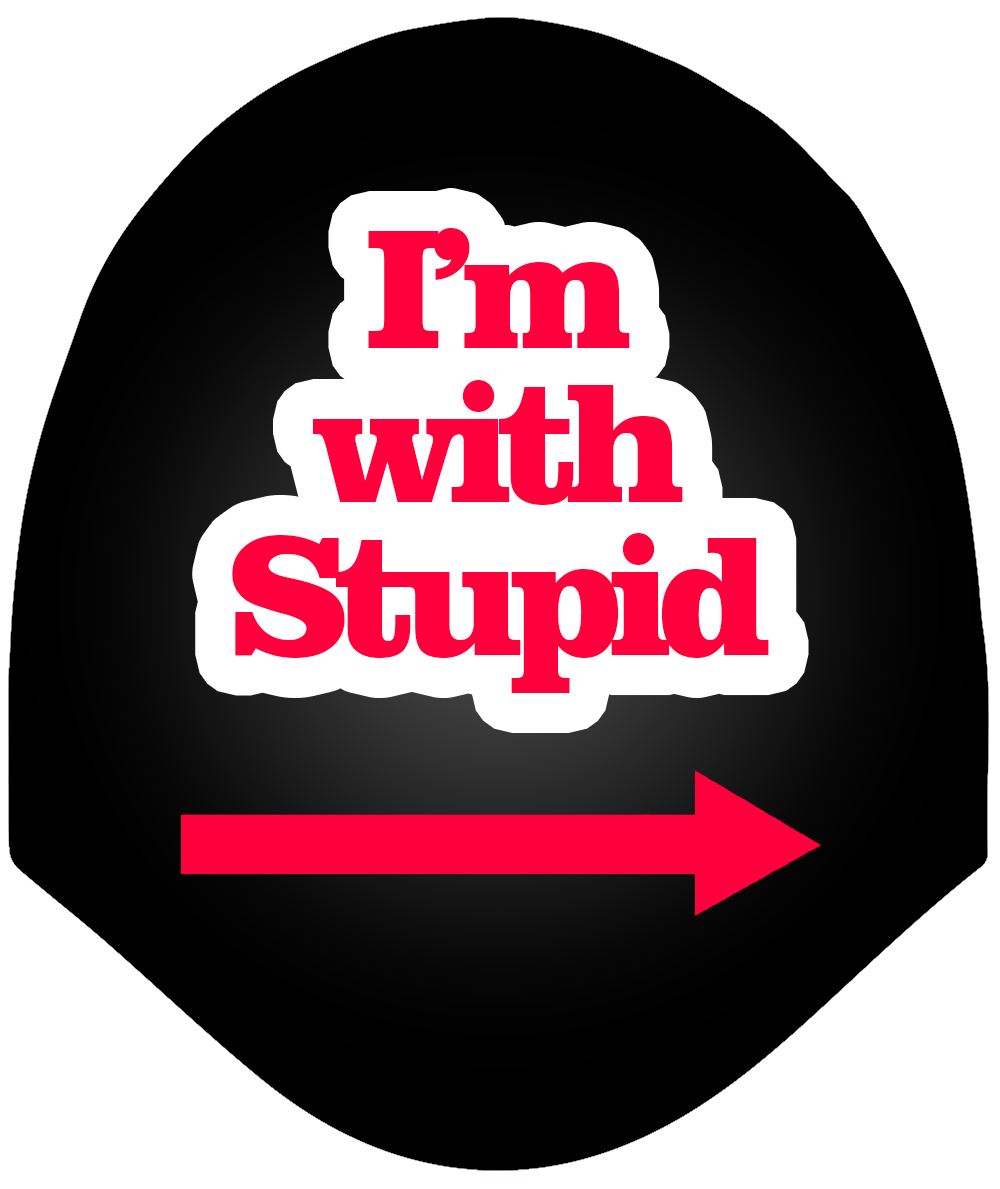 Parody - I'm With Stupid (Right Arrow) – Car Headrest Cover by HeadzRest