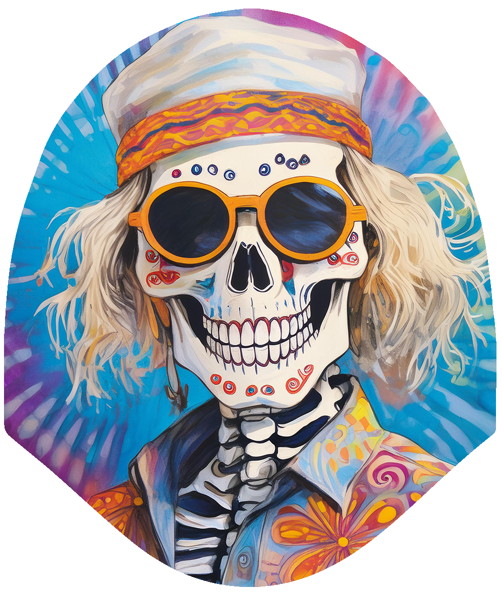Parody - Bone Jovi Skeleton Rocker Car Headrest Cover by HeadzRest