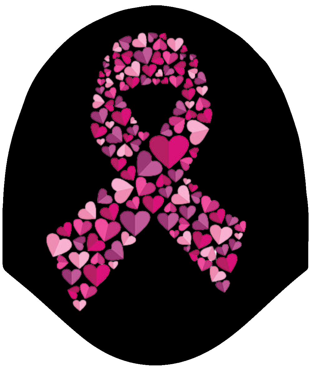 Awareness - BCA Hearts of Hope Ribbon Car Headrest Cover by HeadzRest