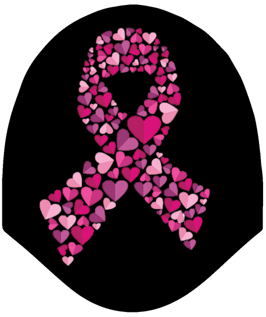 Awareness - BCA Hearts of Hope Ribbon Car Headrest Cover by HeadzRest