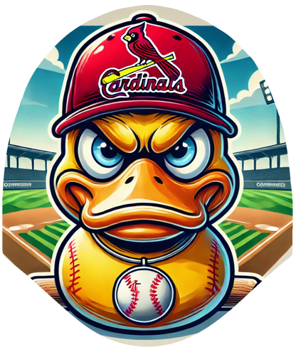 Duck - Baseball - Cardinals Car Headrest Cover by HeadzRest