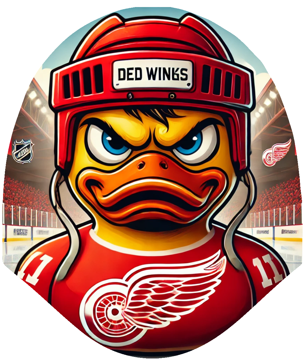 Duck Hockey - Red Wings Car Headrest Cover by HeadzRest