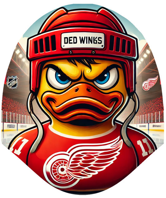 Duck Hockey - Red Wings Car Headrest Cover by HeadzRest