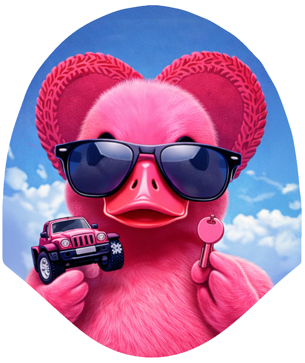 Duck Valentines – Beep Beep, Be Mine Car Headrest Cover by HeadzRest