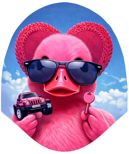 Duck Valentines – Beep Beep, Be Mine Car Headrest Cover by HeadzRest