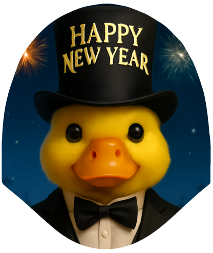 Holiday Duck - Happy New Year Car Headrest Cover by HeadzRest