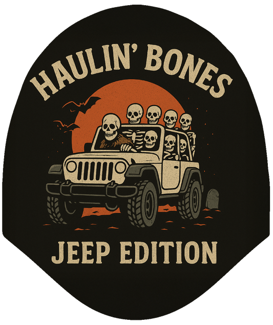 Haulin’ Bones – Jeep Edition Car Headrest Cover by HeadzRest