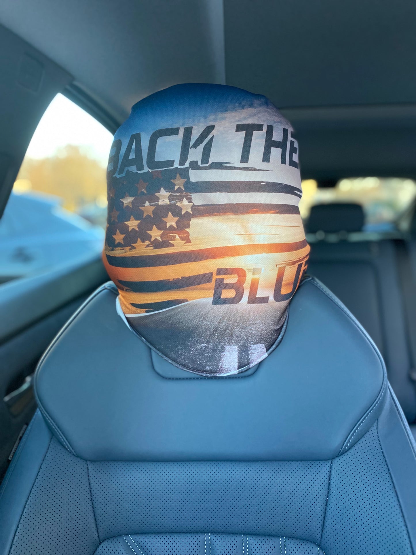 Back the Blue - Car Headrest Cover