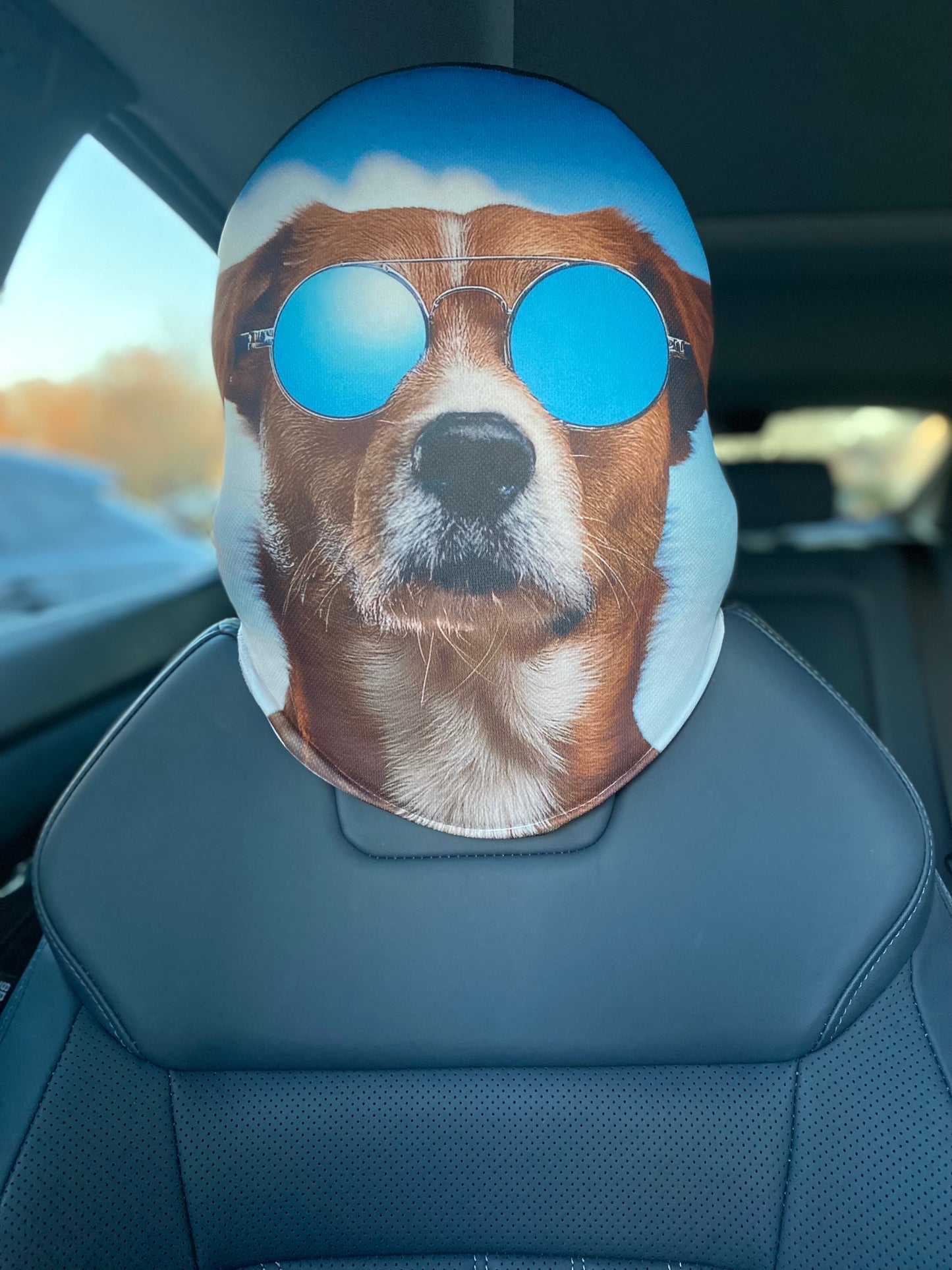 Cool Dog Lab- Car Headrest Cover