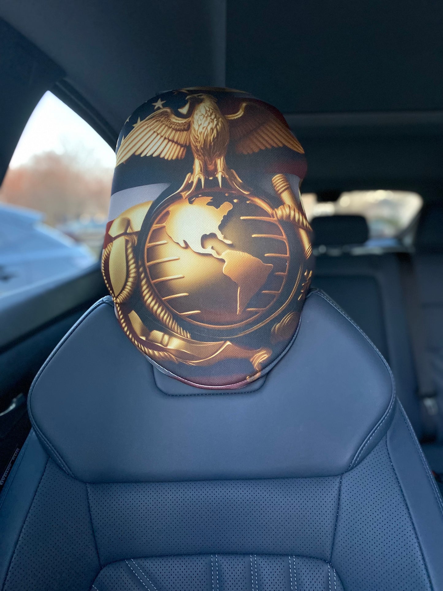 Military Branches - Marines - Car Headrest Cover